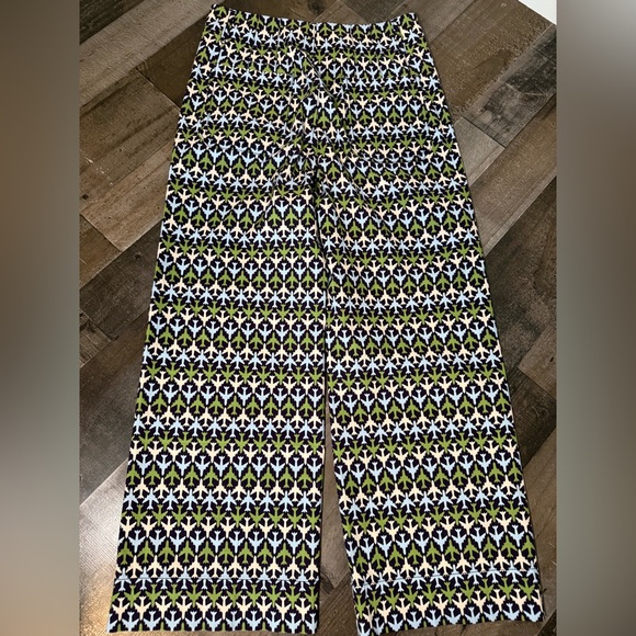 Maeve Anthropologie The Colette Airplane Print Wide Leg Cropped Pants Size 29 - Picture 7 of 10